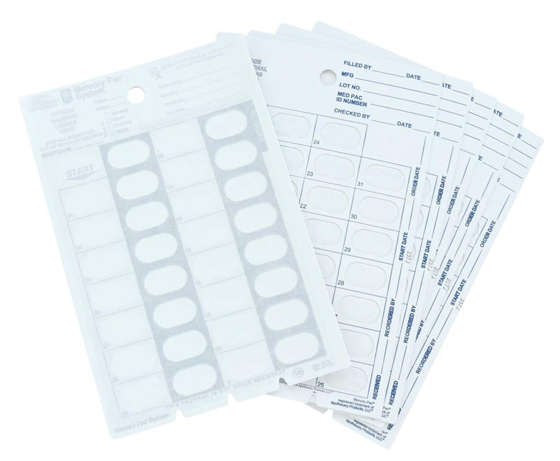 Apothecary 6 Pack XL Refill Set, Monthly Medication Cold Seal Blister Packs, Includes 6-5/8" Deep Blister Trays & 6 Cold-Seal Cards, Pill Blisters for Cold Seal Blister Pack System - Image 5